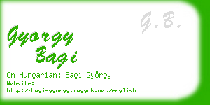 gyorgy bagi business card
